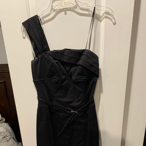 Cache black one shoulder dress with belt